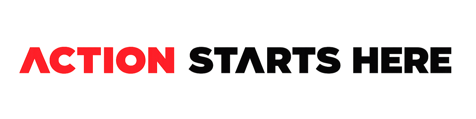 Action Starts Here zwart dun